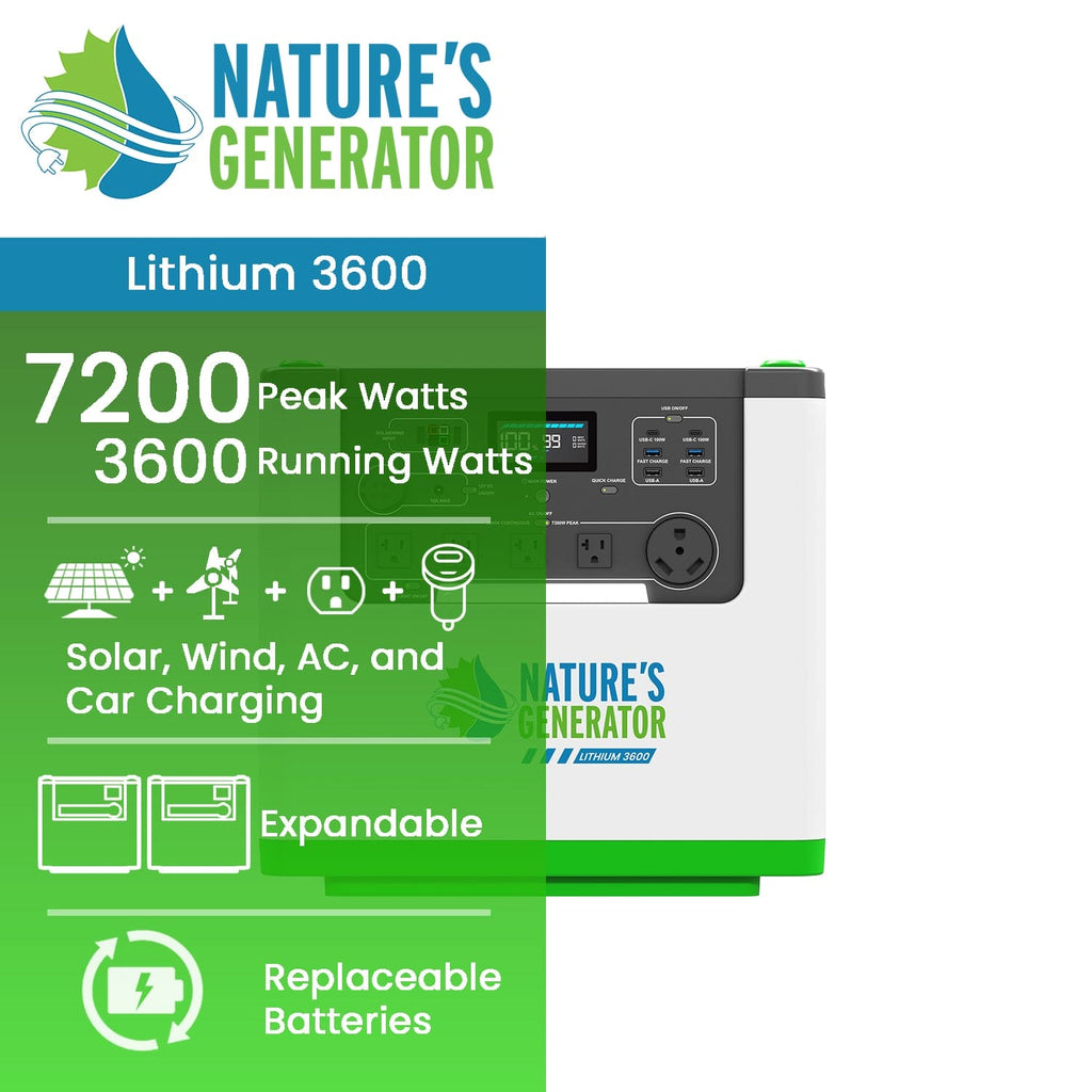 Nature's Generator Lithium 3600 Power Station